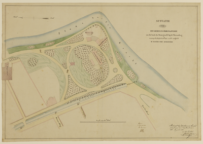 216216 Plattegrond van het bastion Zonnenburg met plantsoen en aangrenzende straten te Utrecht; met weergave van de ...